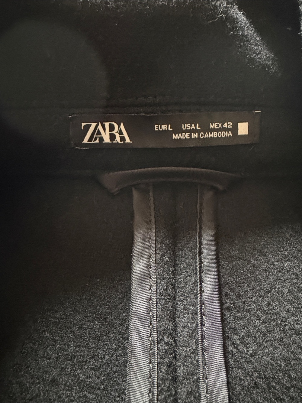 ZARA Black Men's Pea Coat - Picture 3 of 4